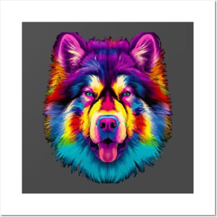 Fluffy Malamute Design Posters and Art